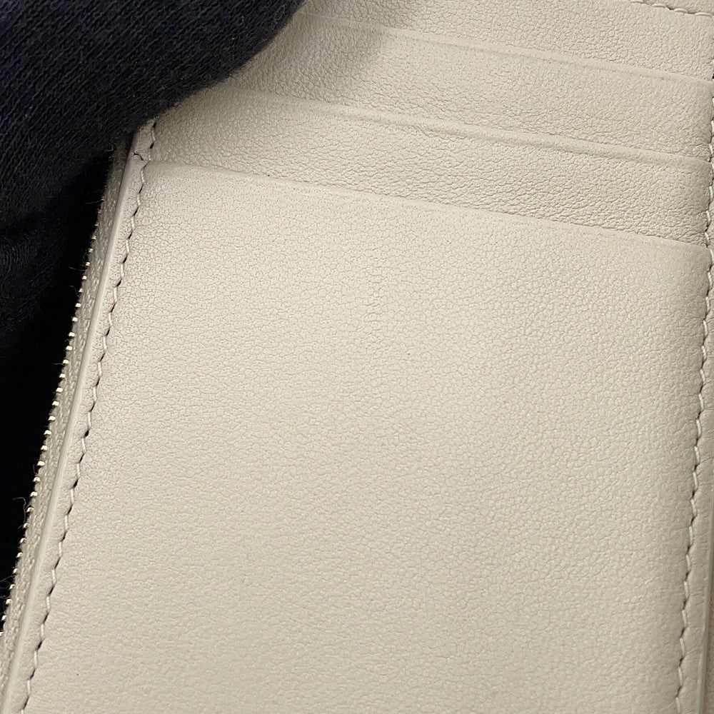 SAINT LAURENT PARIS Cassandra Matelasse Carre Compact Wallet White800763 Lambskin