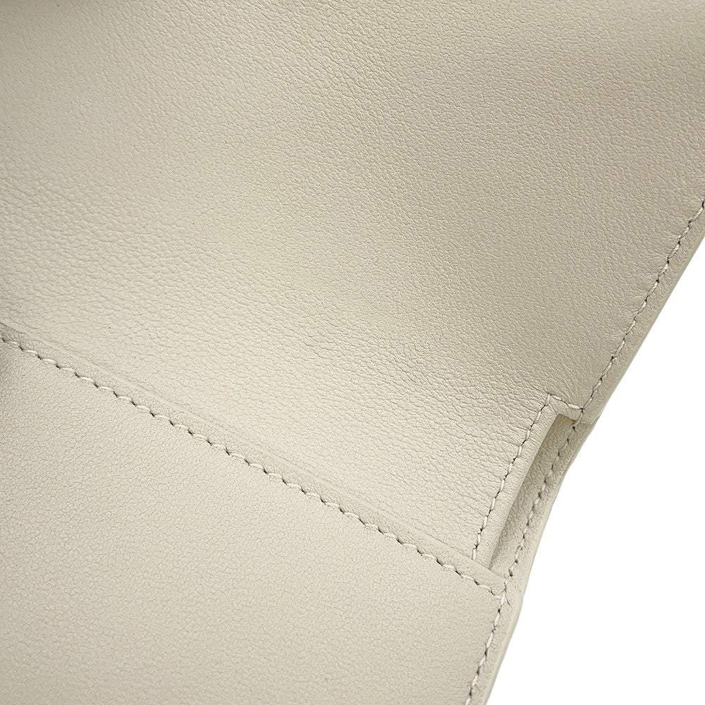 SAINT LAURENT PARIS Cassandra Matelasse Carre Compact Wallet White800763 Lambskin