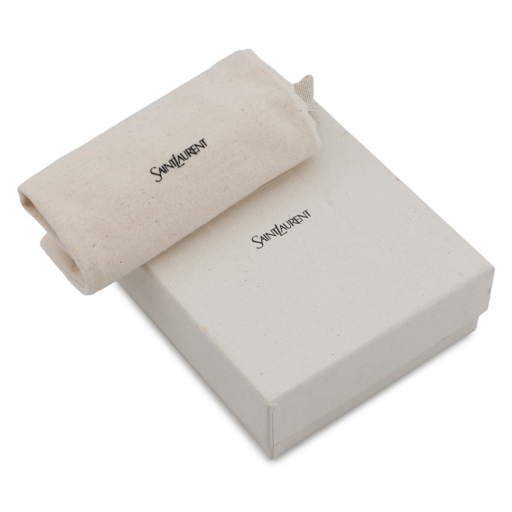 SAINT LAURENT PARIS Cassandra Matelasse Carre Compact Wallet White800763 Lambskin
