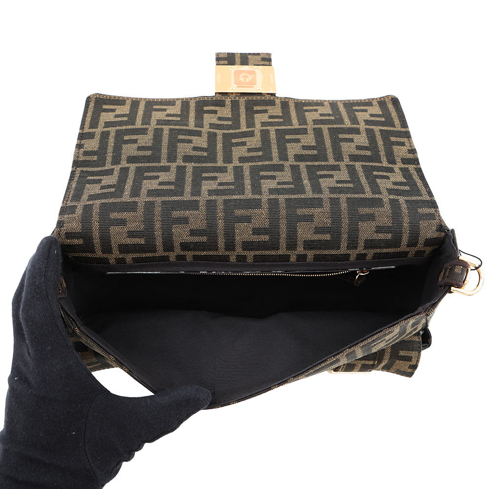 FENDI Zucca Multi-Pocket Baguette Brown/Black8BR808 Jacquard