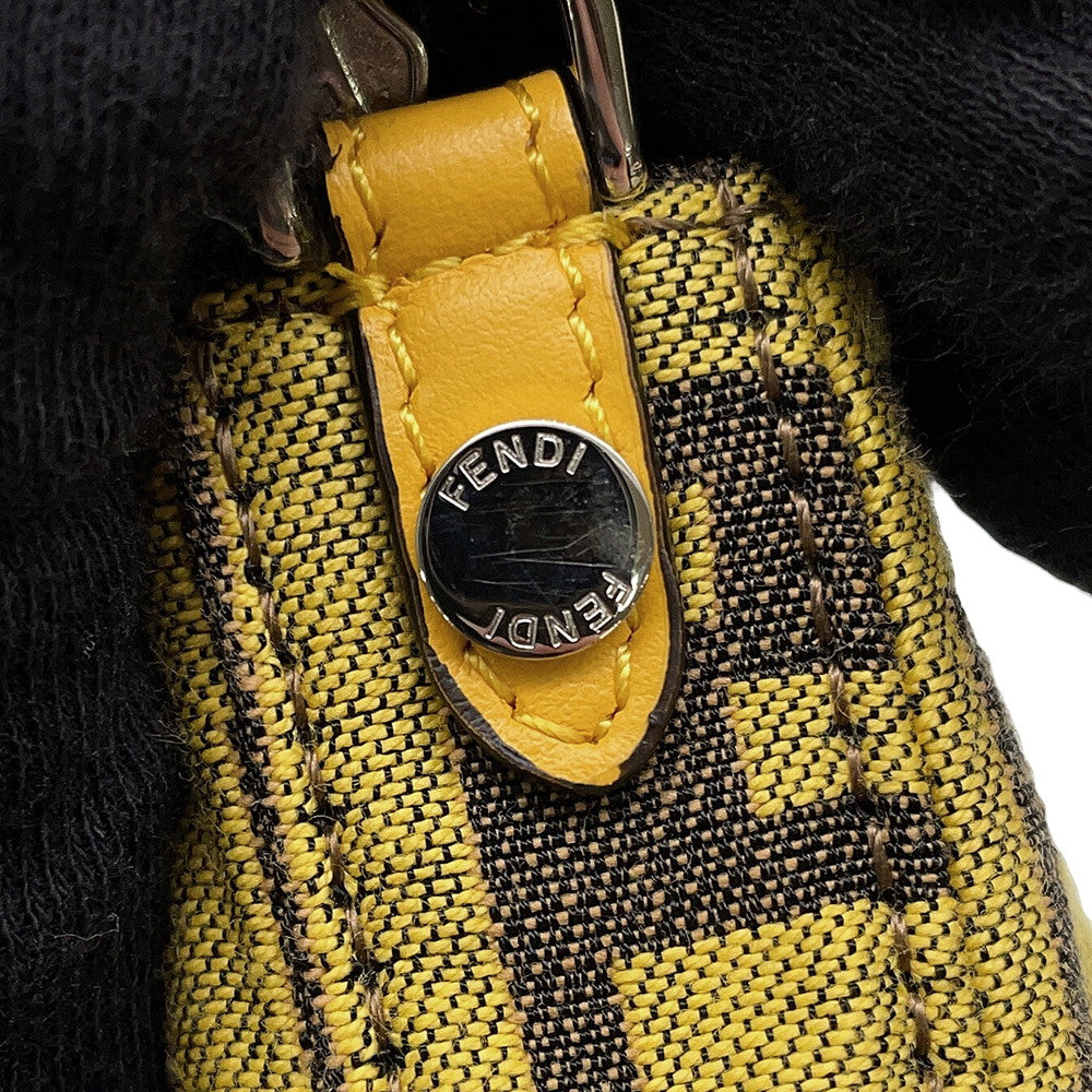 FENDI Fragment Hiroshi Fujiwara Collaboration Baguette Slim Clutch Yellow/Brown8BS073 Canvas