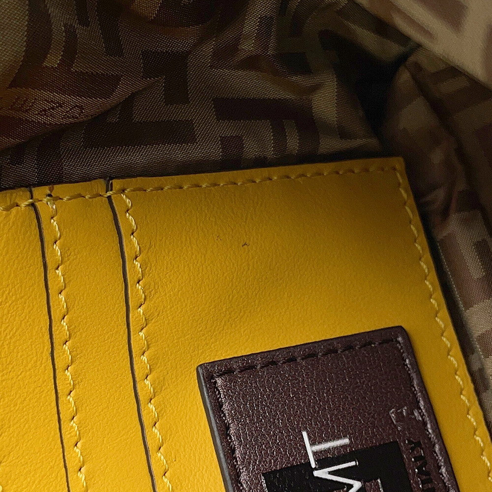 FENDI Fragment Hiroshi Fujiwara Collaboration Baguette Slim Clutch Yellow/Brown8BS073 Canvas
