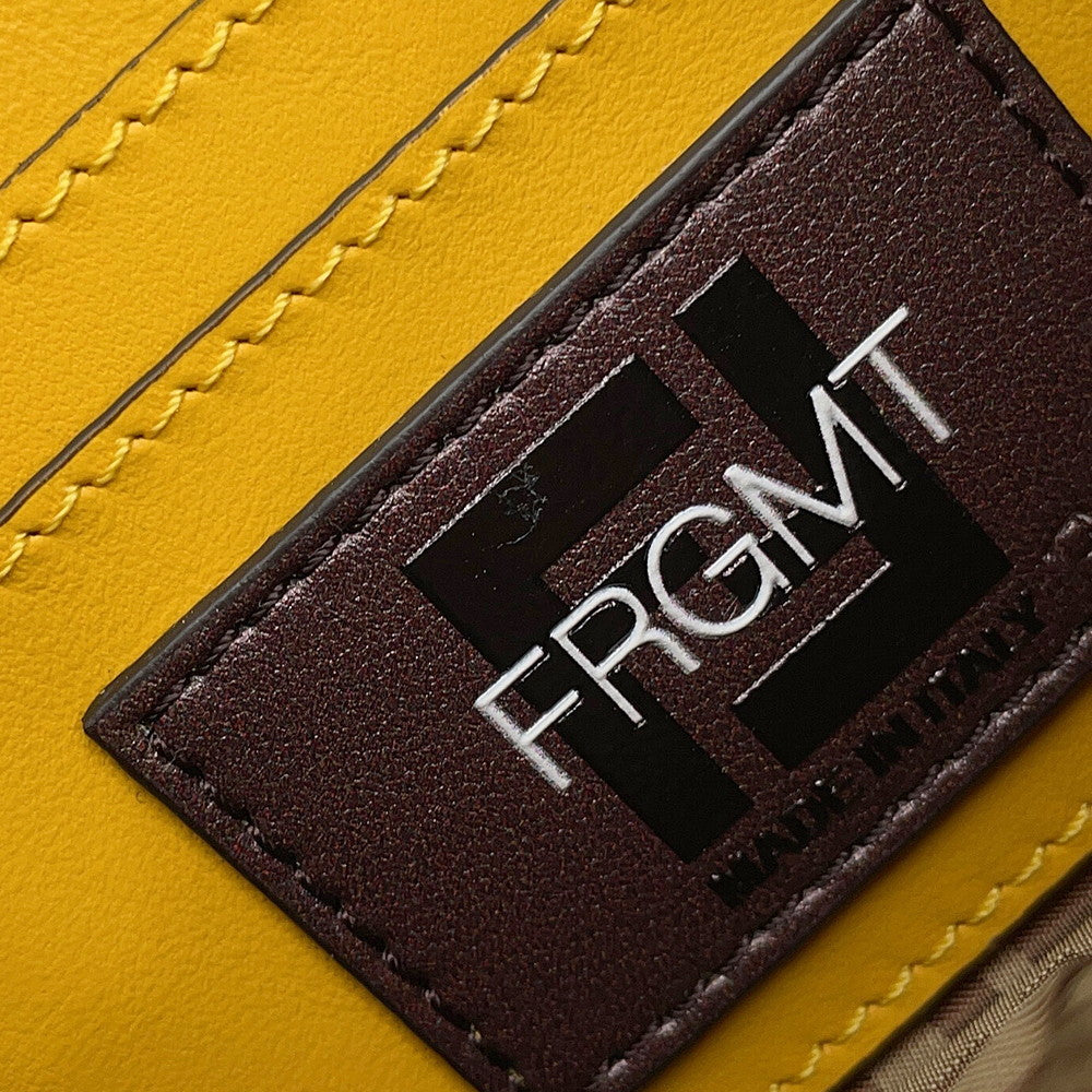 FENDI Fragment Hiroshi Fujiwara Collaboration Baguette Slim Clutch Yellow/Brown8BS073 Canvas