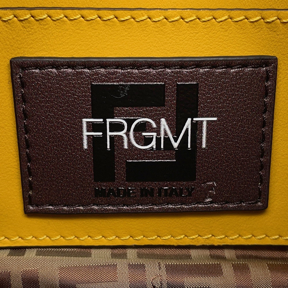 FENDI Fragment Hiroshi Fujiwara Collaboration Baguette Slim Clutch Yellow/Brown8BS073 Canvas
