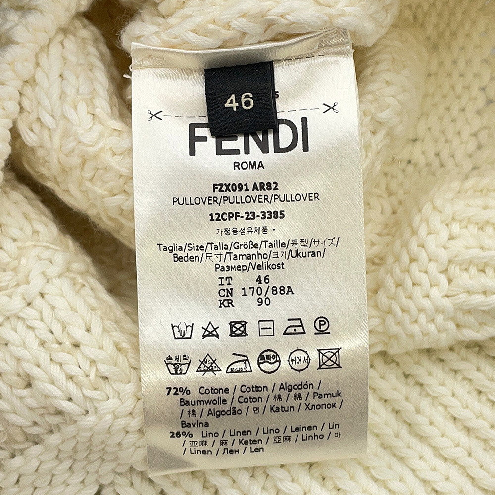 FENDI FF pullover sweater Size 46 WhiteFZX091 Cotton72% Linen26% Nylon2%