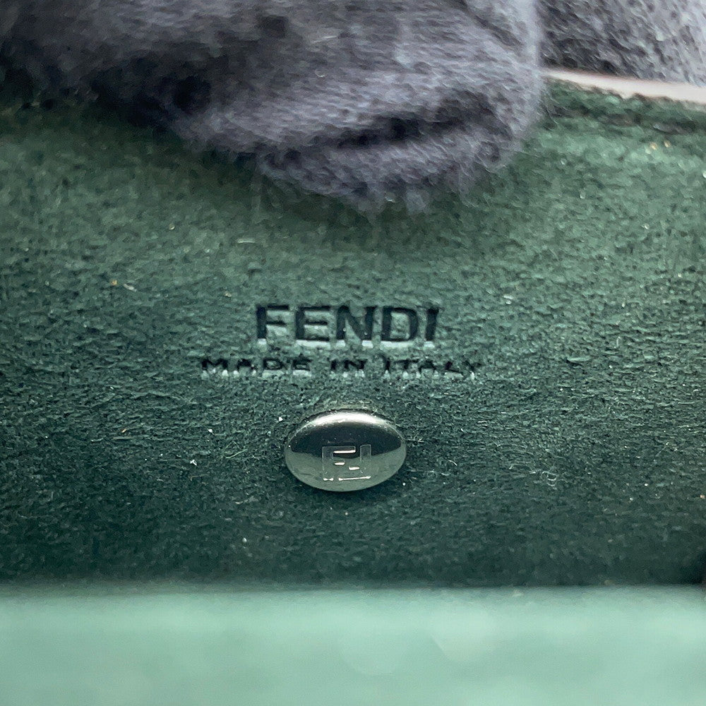 FENDI Nano Bucket Bag Charm Silver/Black7AS206 Leather