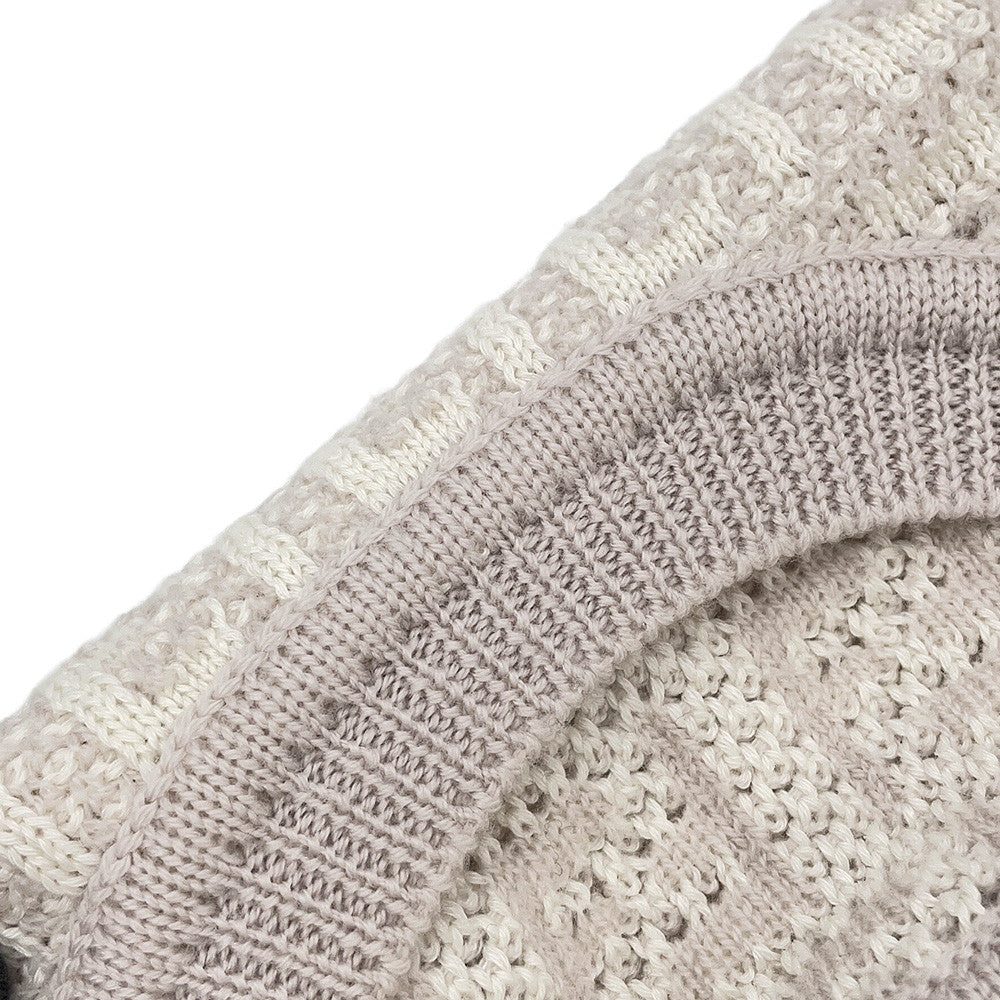 FENDI FF design pullover knit Size 48 Ivory/PinkFZX034 Wool 54%Cotton39% Cashmere7%