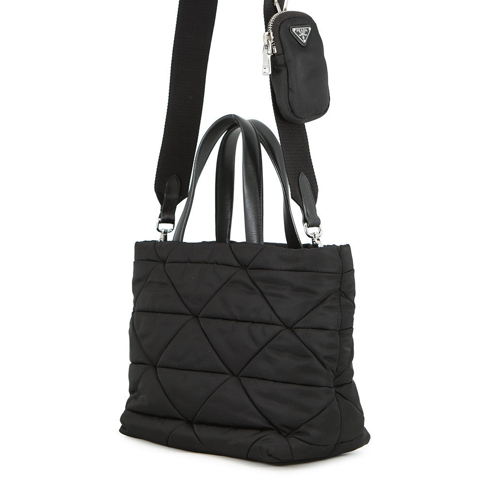 PRADA Padded Re-Nylon 2-way Tote Bag Black1BG373 Nylon Size Small