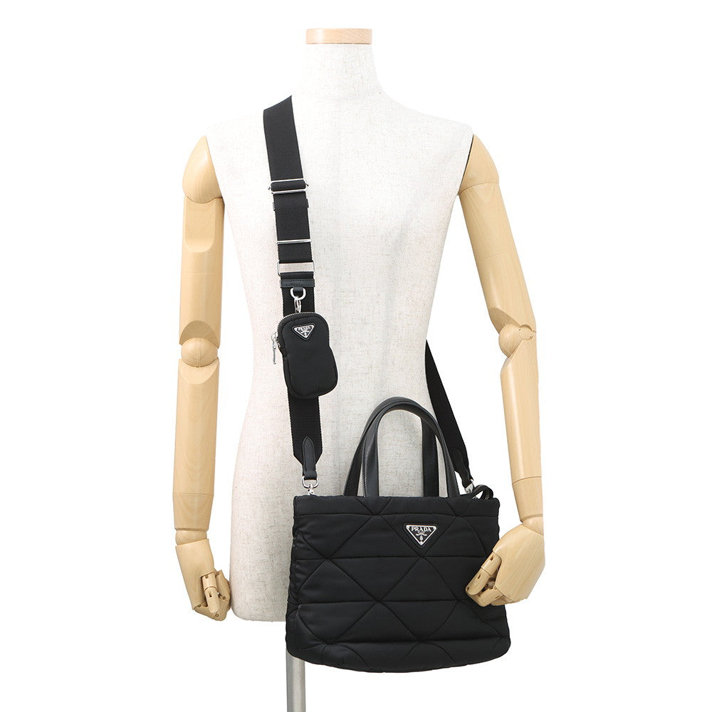 PRADA Padded Re-Nylon 2-way Tote Bag Black1BG373 Nylon Size Small