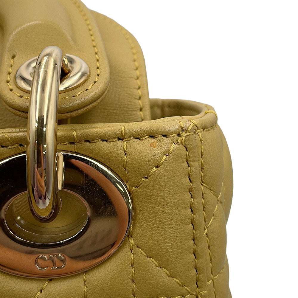 Dior Lady Dior 2Way Handbag OliveM0505ONGE Lambskin Size Mini