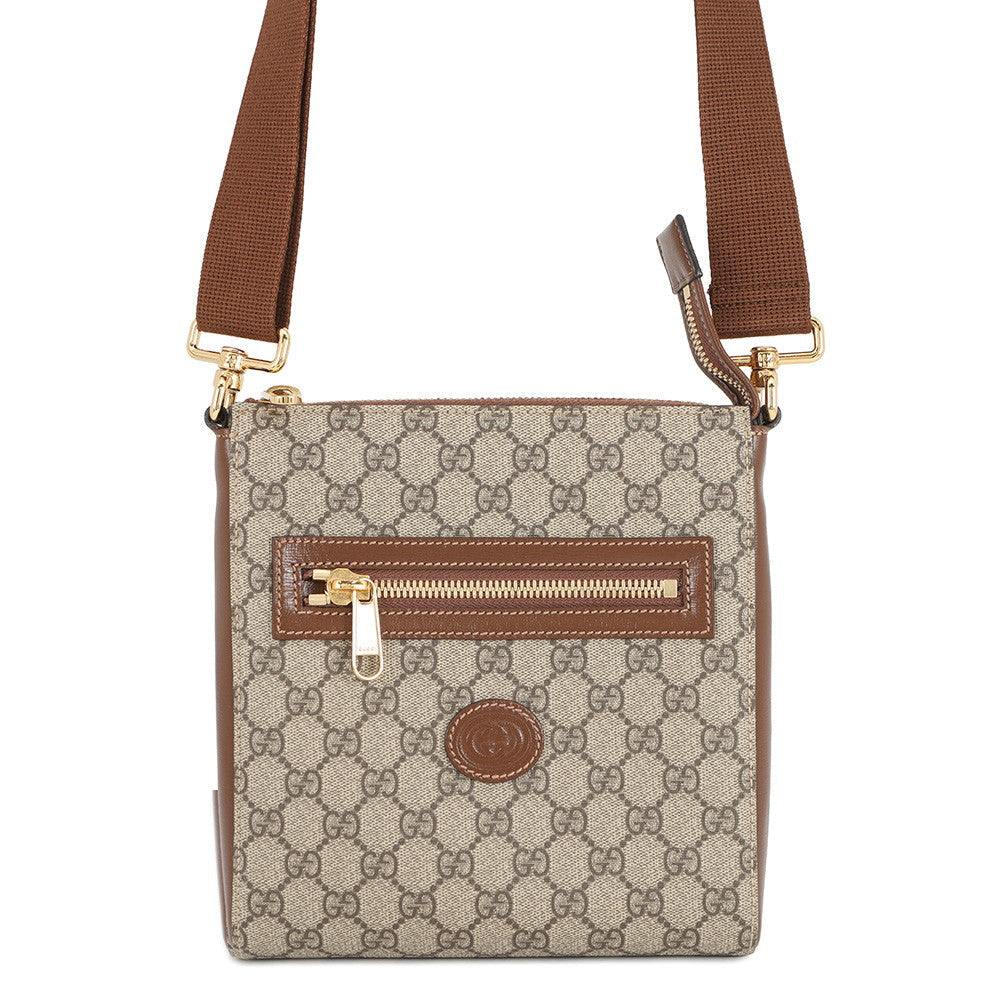 GUCCI GG Supreme messenger bag Brown/Beige681021 GG Supreme Leather