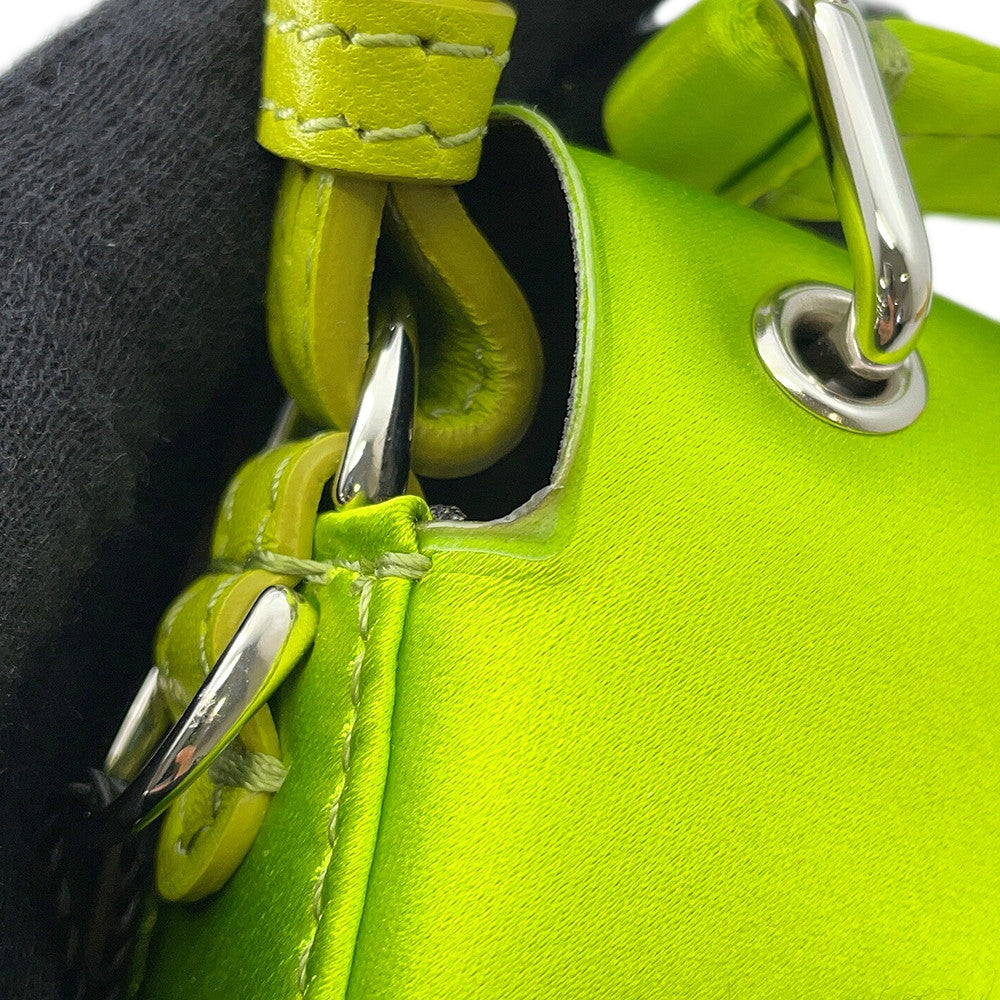 FENDI Baguette Phone Pouch Light Green/Brown7AS142 Satin