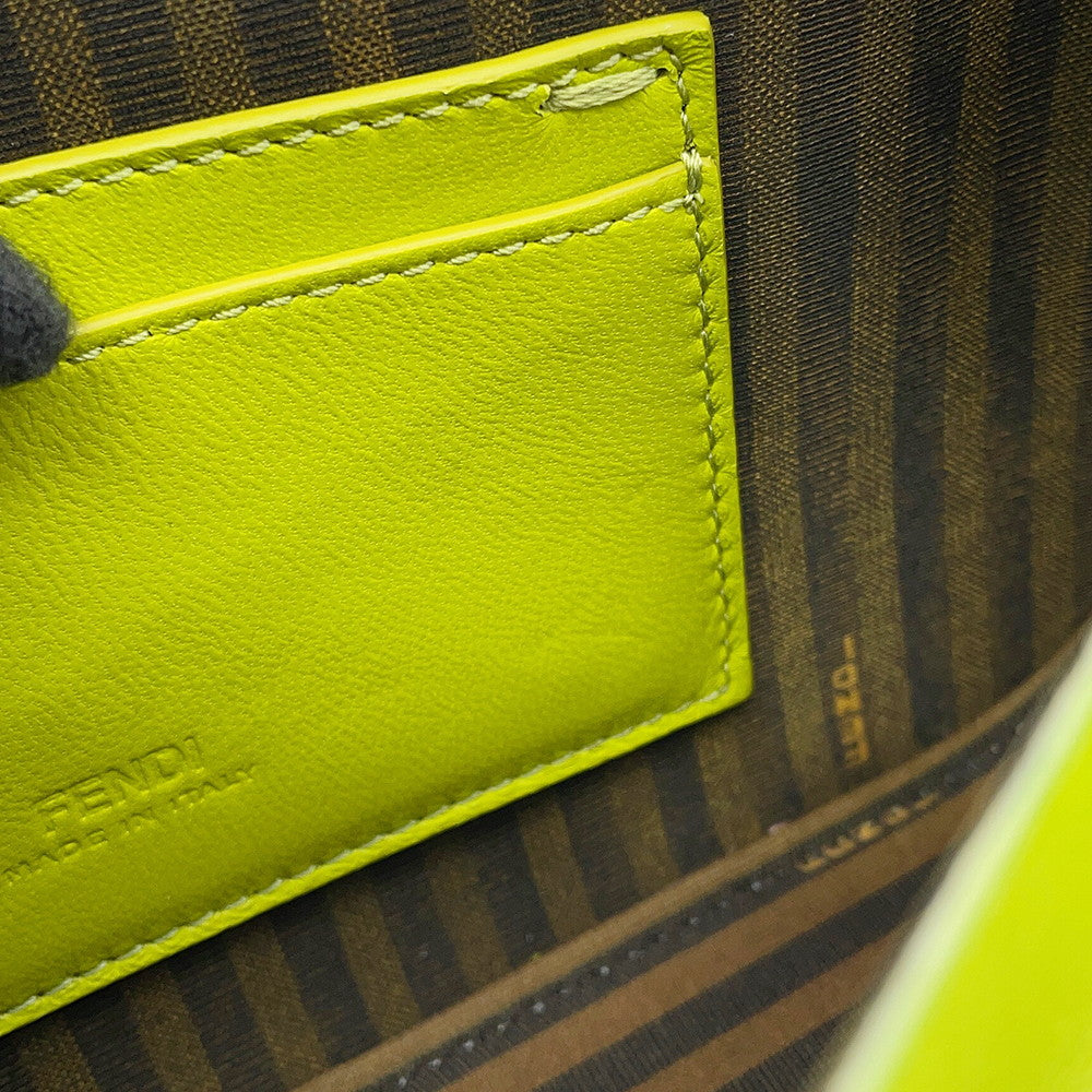 FENDI Baguette Phone Pouch Light Green/Brown7AS142 Satin