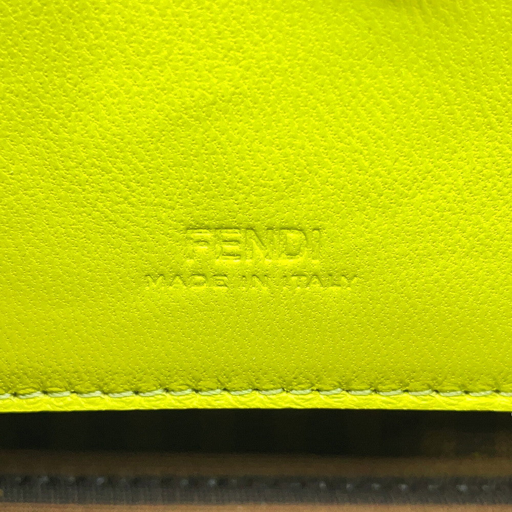 FENDI Baguette Phone Pouch Light Green/Brown7AS142 Satin