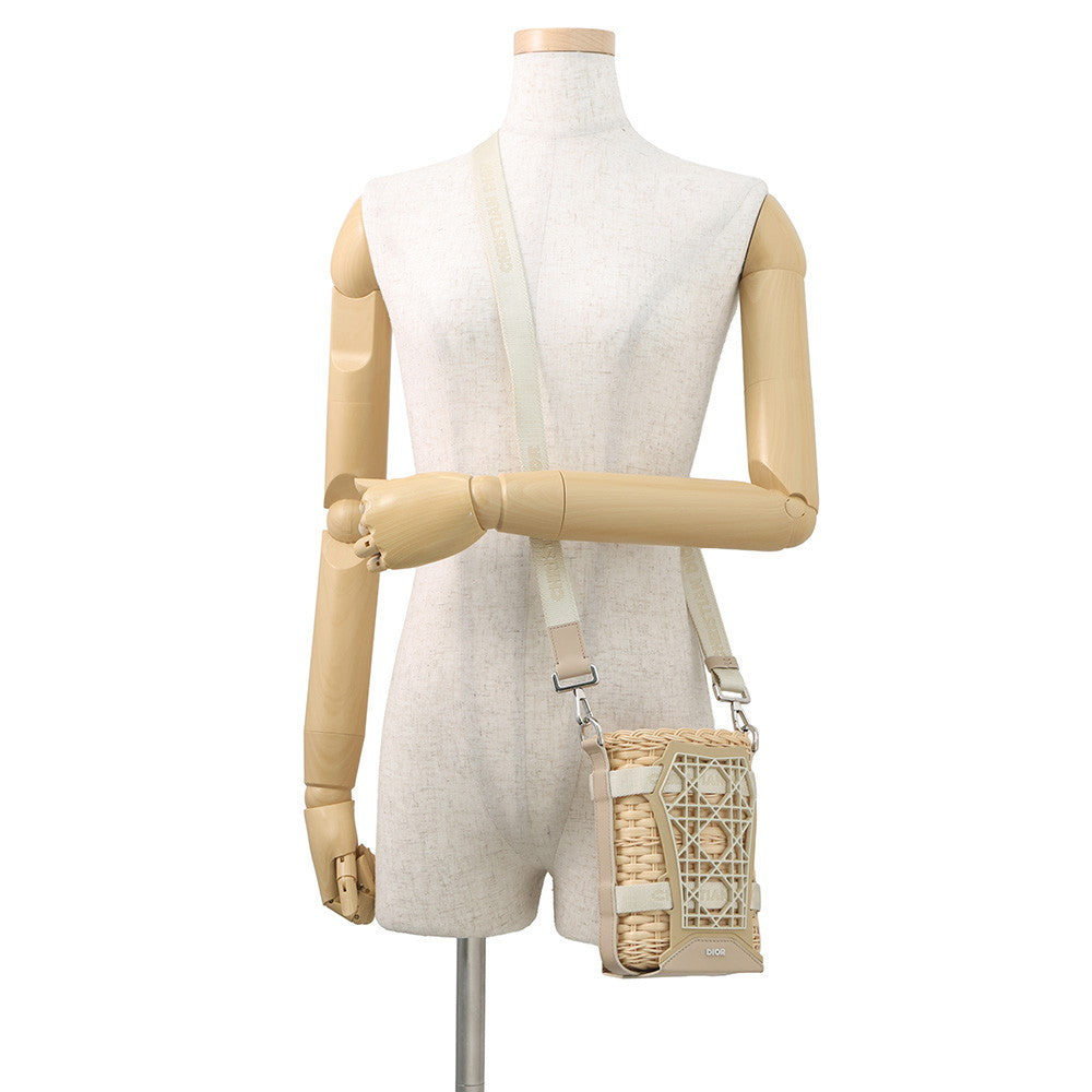 Dior SAHARA 2-way bucket bag Beige2ESKH376BAS Raffia Leather Rubber