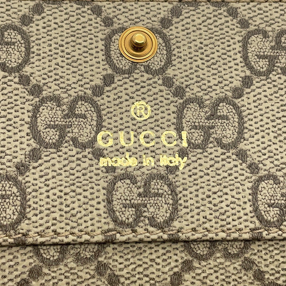 GUCCI GG Emblem GG Fabric Card Case Brown818956 Leather/GG Supreme