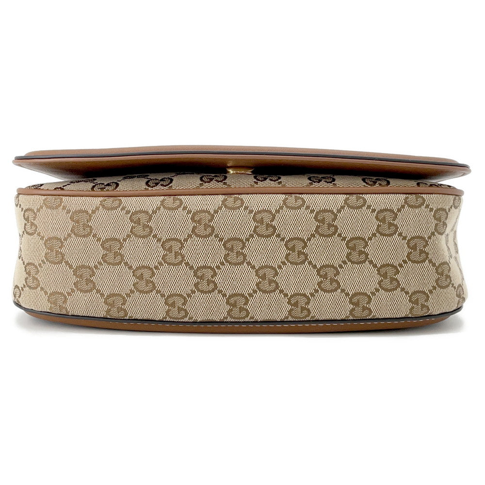 GUCCI GUCCI Blondie top handle bag Beige/Dark Brown815714 GG Canvas Leather Size Medium