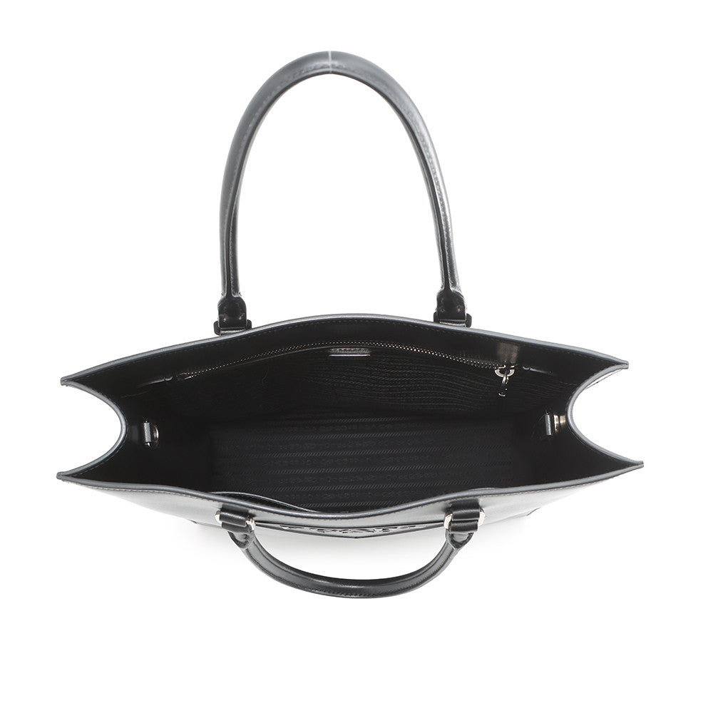 PRADA Triangle Logo Tote Bag Black1BA332 Leather