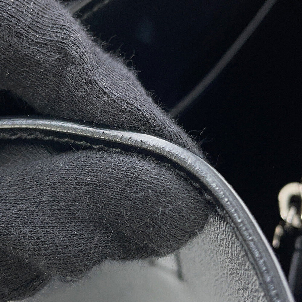 PRADA Triangle Logo Tote Bag Black1BA332 Leather