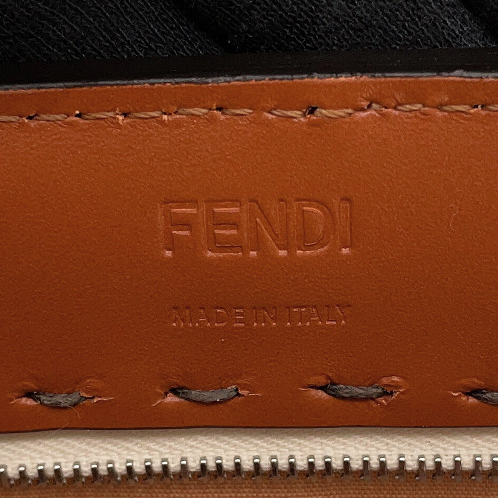 FENDI Shopping bag Brown/White7VA481 Leather Canvas