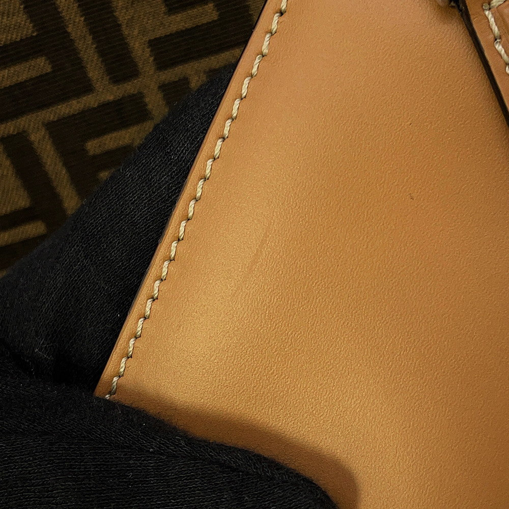 FENDI Peekaboo I See You Zucca Forty 8 Camel/Brown7VA566 Leather Canvas