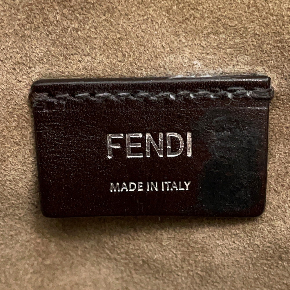 FENDI Peekaboo I See You Zucca Forty 8 Camel/Brown7VA566 Leather Canvas