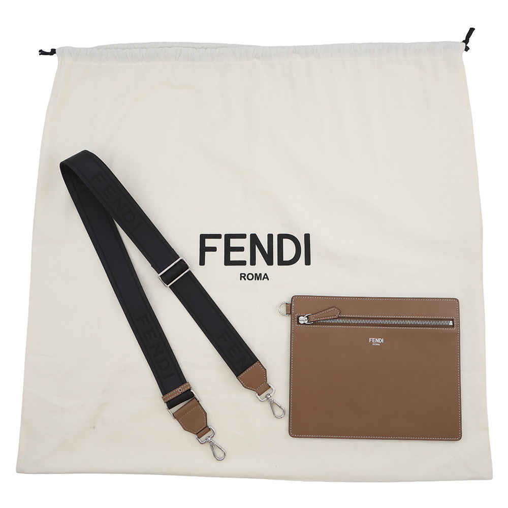 FENDI Peekaboo I See You Zucca Forty 8 Camel/Brown7VA566 Leather Canvas