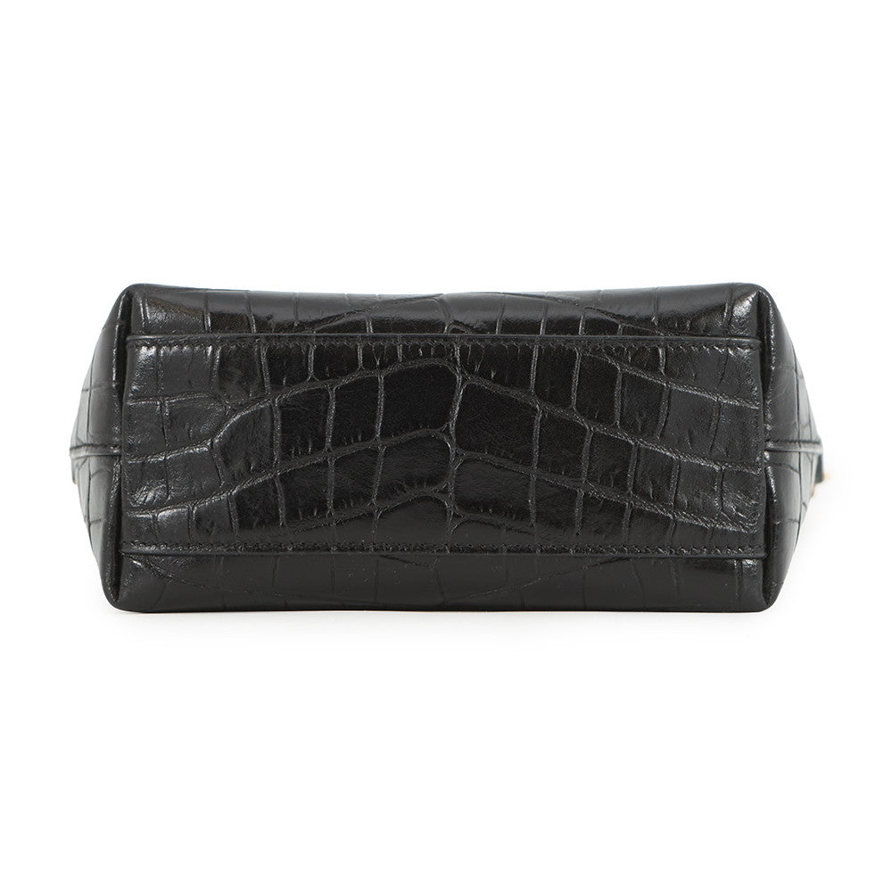 SAINT LAURENT PARIS Mini Toy Shopping Black712367 Croco embossed leather