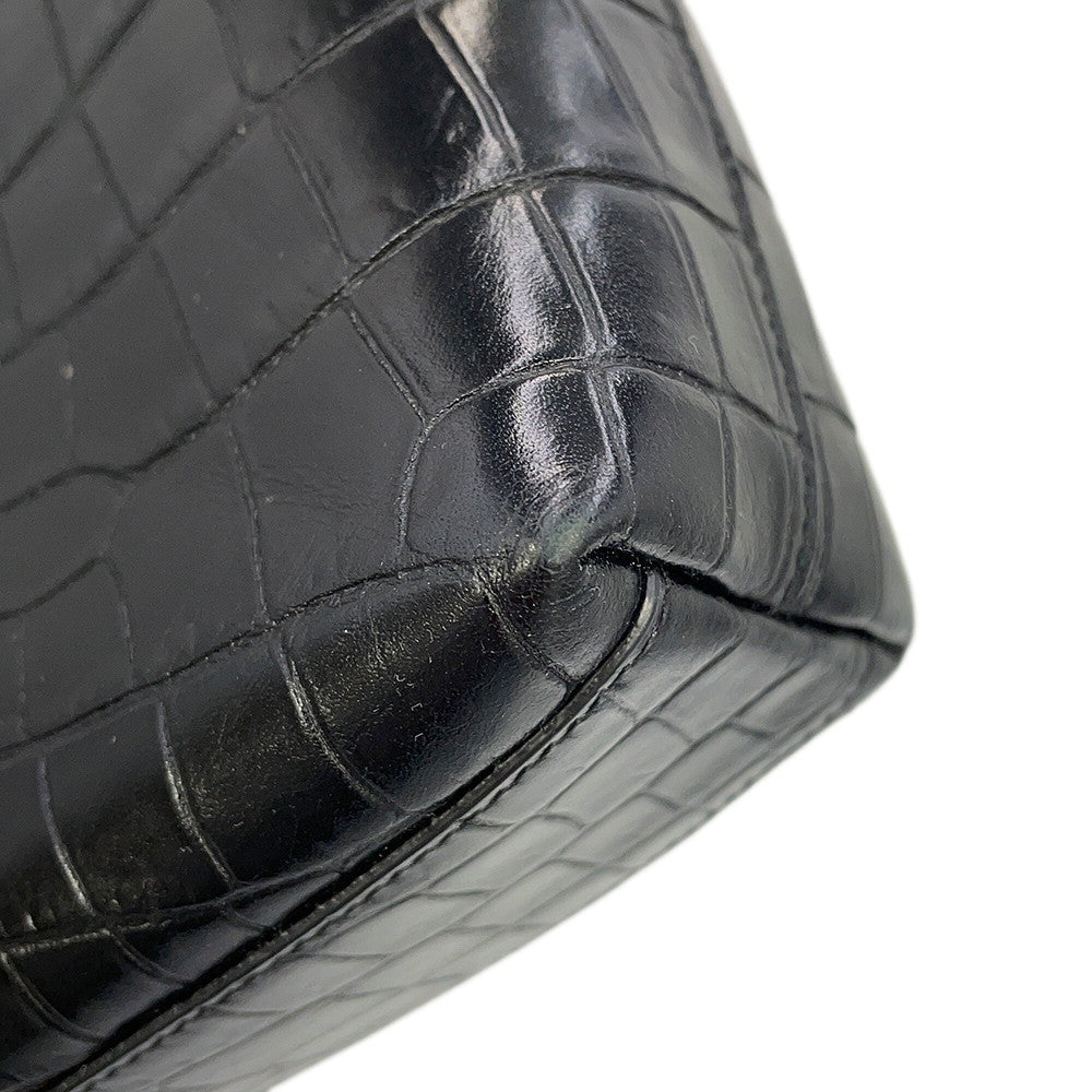 SAINT LAURENT PARIS Mini Toy Shopping Black712367 Croco embossed leather