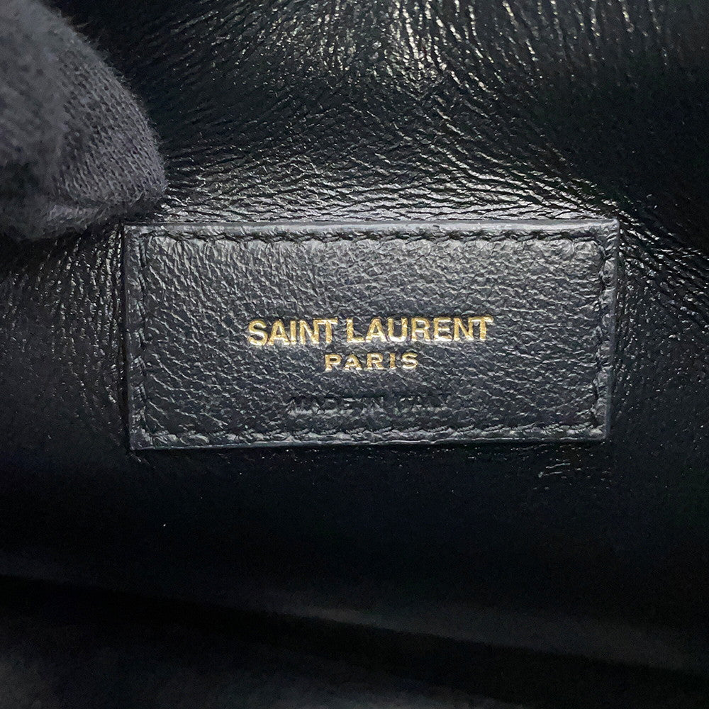SAINT LAURENT PARIS Mini Toy Shopping Black712367 Croco embossed leather