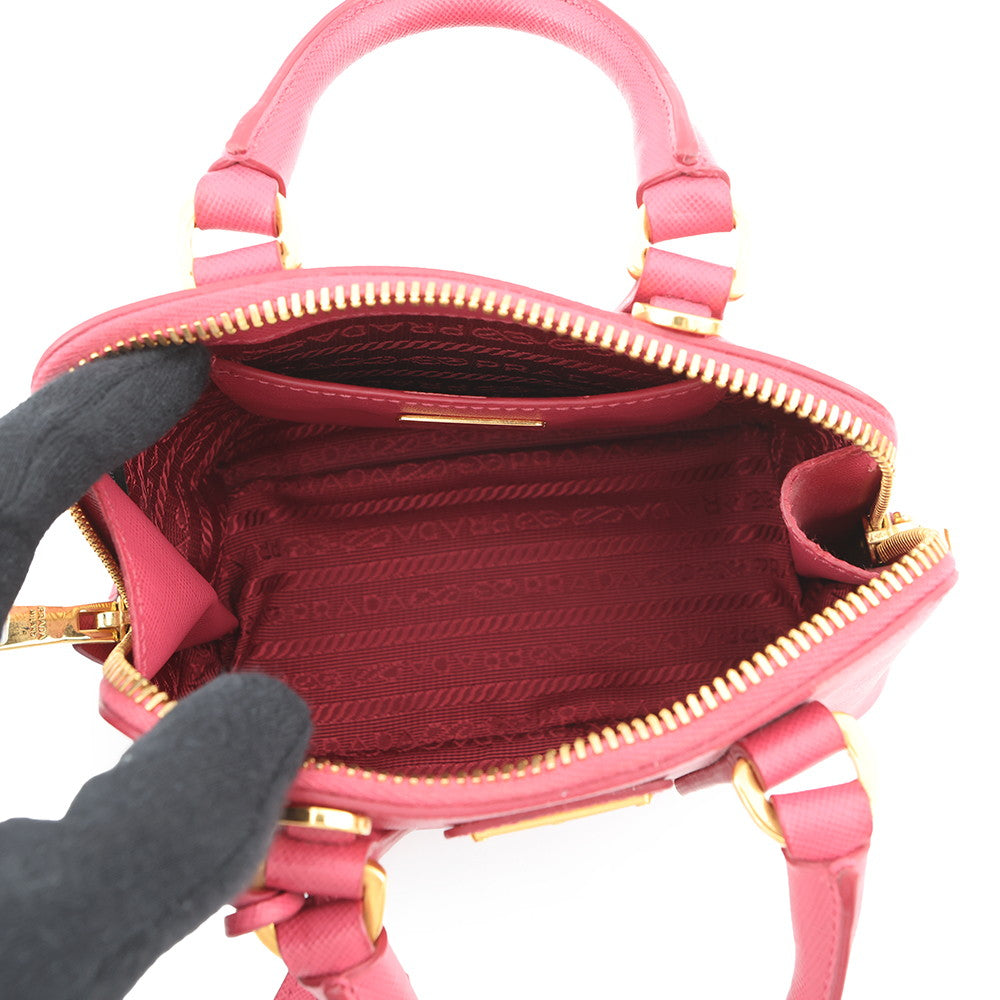 PRADA Saffiano Leather 2-Way Mini Handbag Pink1BH851 Leather