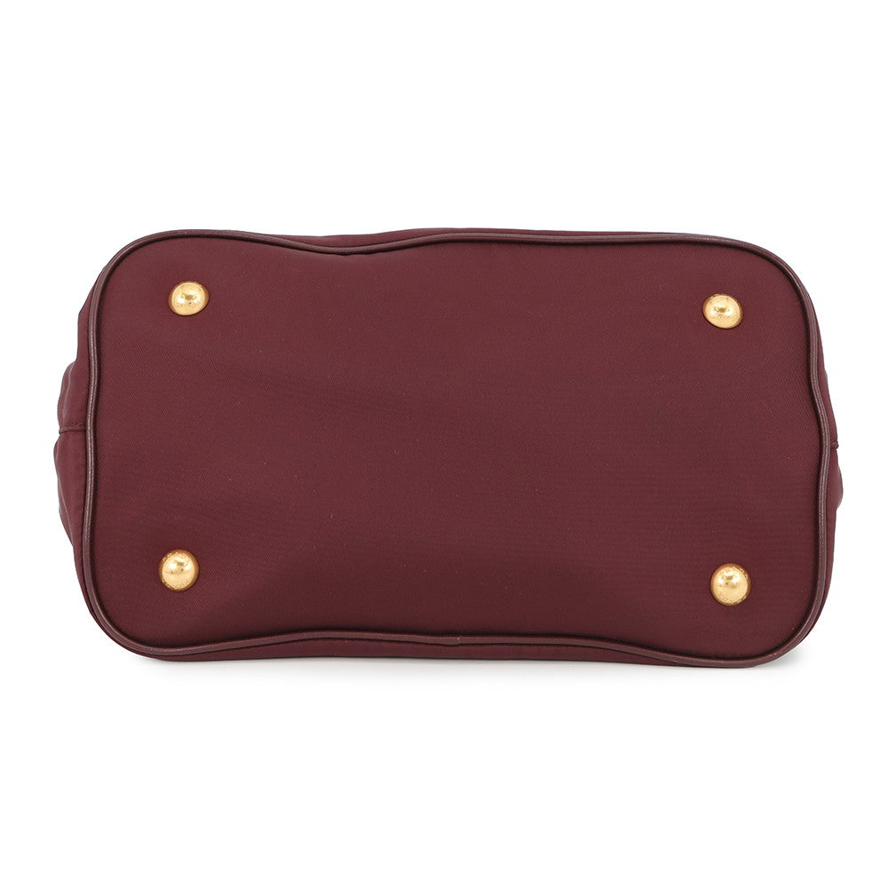 PRADA TESSUTO SOFT Handbag Bordeaux1BA172 Nylon Leather