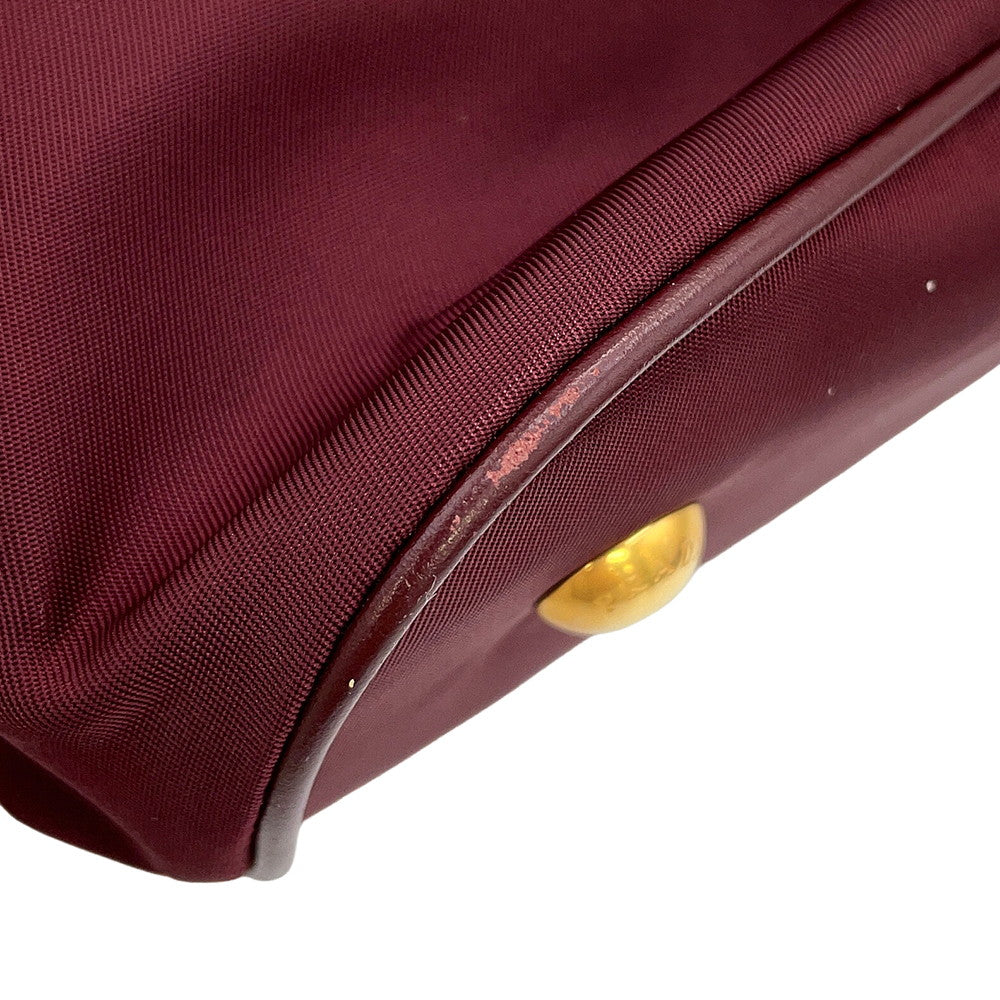 PRADA TESSUTO SOFT Handbag Bordeaux1BA172 Nylon Leather