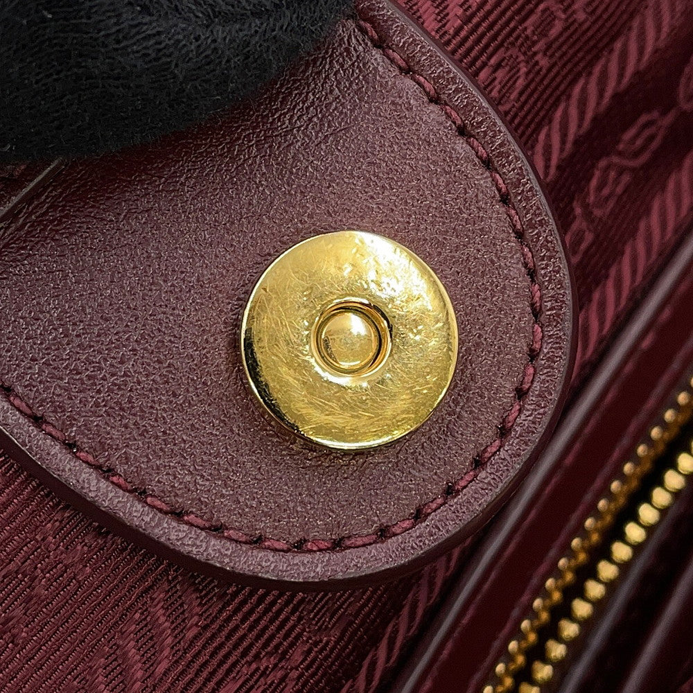 PRADA TESSUTO SOFT Handbag Bordeaux1BA172 Nylon Leather
