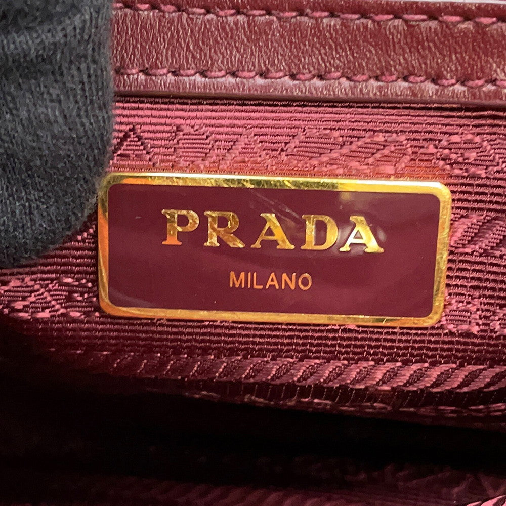 PRADA TESSUTO SOFT Handbag Bordeaux1BA172 Nylon Leather