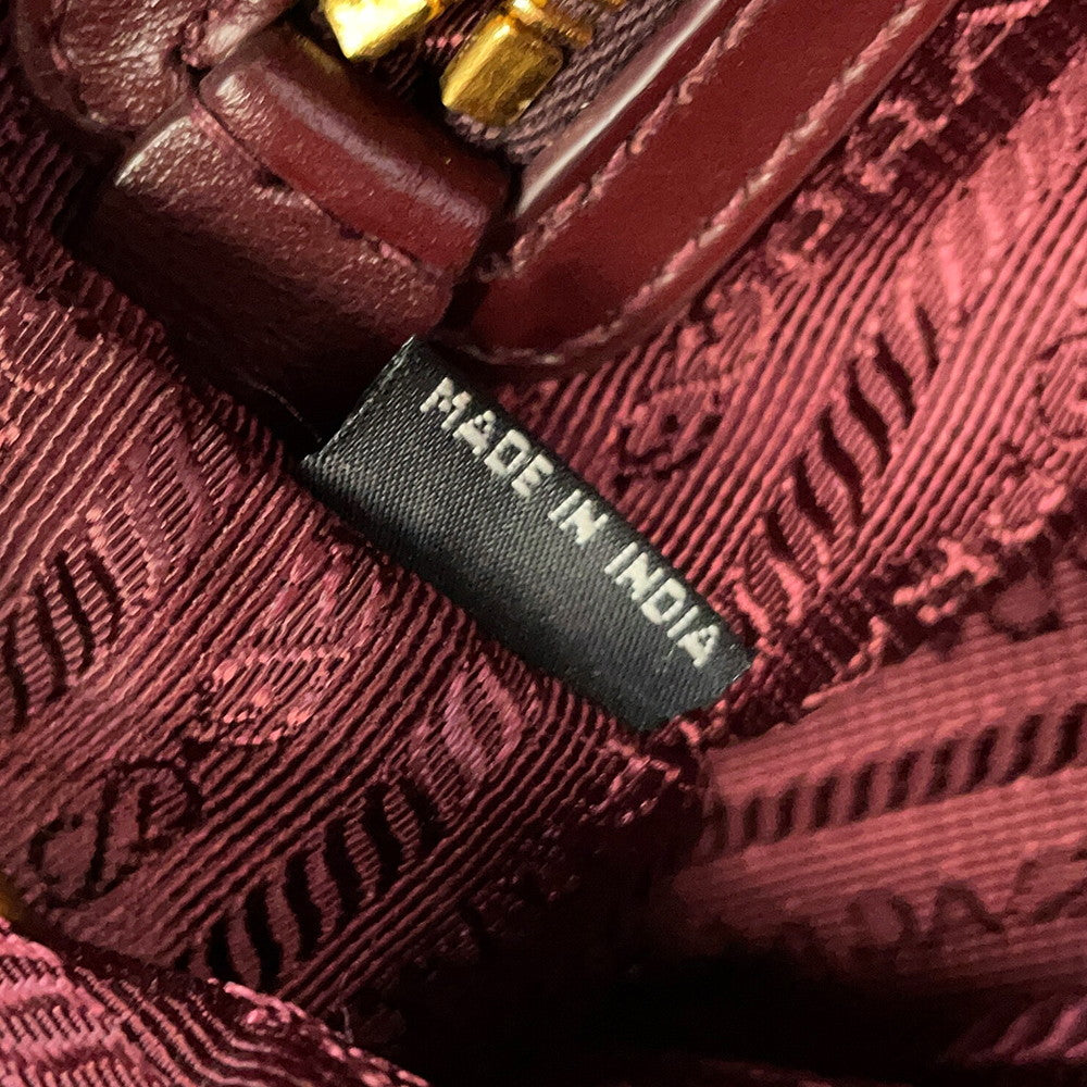 PRADA TESSUTO SOFT Handbag Bordeaux1BA172 Nylon Leather