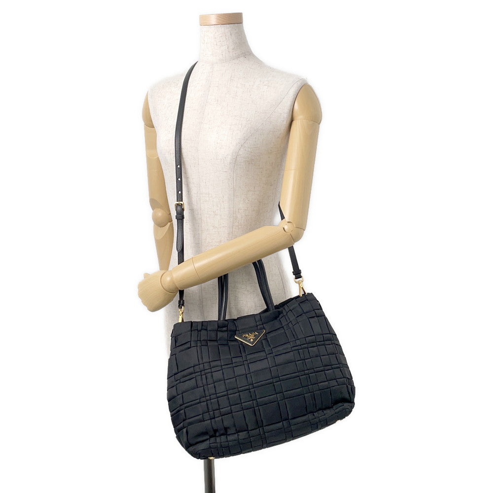 PRADA Tessuto 2-Way Handbag BlackBN1653 Nylon