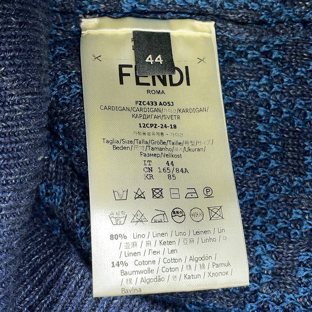 FENDI cardigan Size Chronomat 44 BlueFZC433 Linen80% Cotton14% Silk4% Polyurethane2%