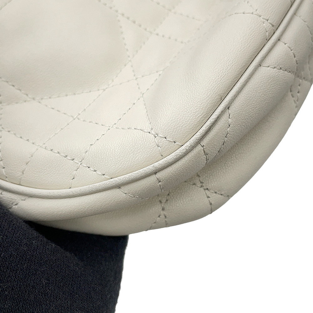 Dior Macrocannage CD Lounge Hobo Bag Latte WhiteM22626FBE Lambskin