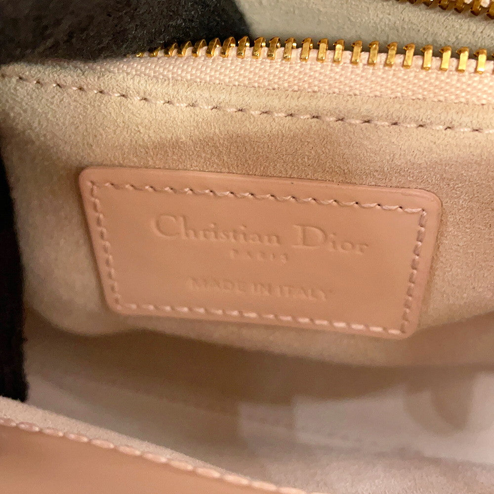 Dior Lady Dior Canage Powder PinkM0505OWCB Patent Leather Size Mini