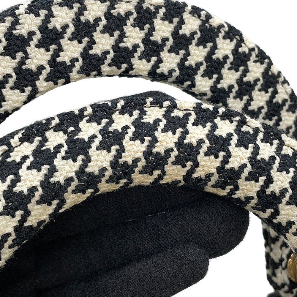 Dior LADY D-LITE Houndstooth Black/WhiteM0565OZAE Canvas Size Medium