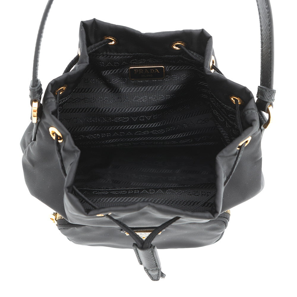 PRADA Duet Bucket Re-Nylon Black1BH038 Nylon