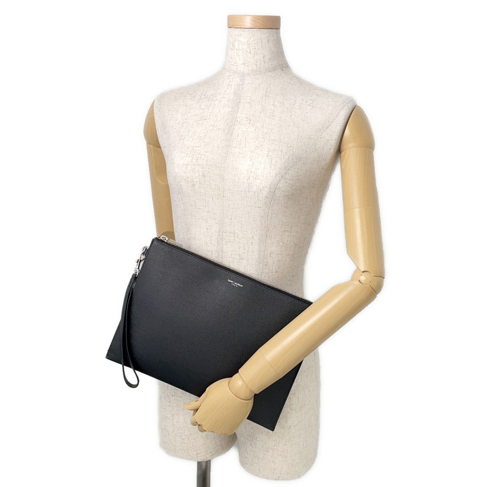 SAINT LAURENT PARIS Saint Laurent Paris Zip Tablet Holder Black683865 Leather