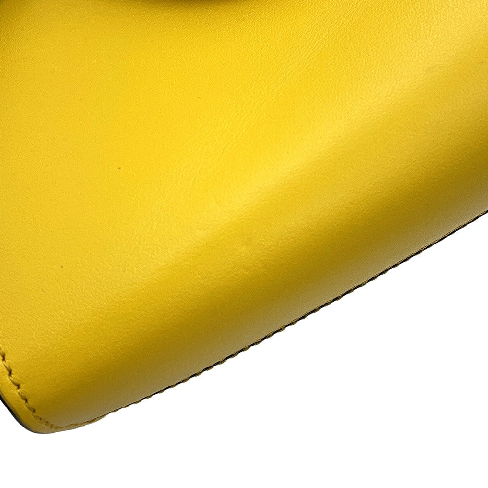 PRADA Triangle Logo 2WAY Handbag Yellow1BA333 Leather