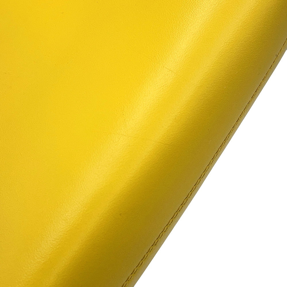PRADA Triangle Logo 2WAY Handbag Yellow1BA333 Leather