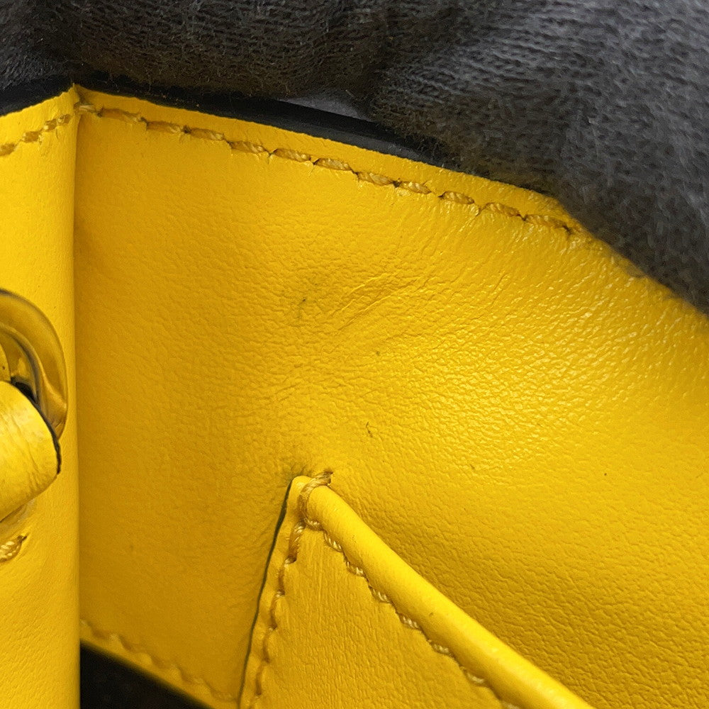 PRADA Triangle Logo 2WAY Handbag Yellow1BA333 Leather