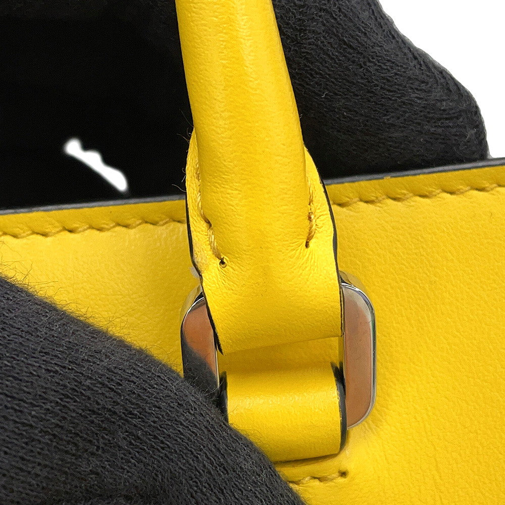 PRADA Triangle Logo 2WAY Handbag Yellow1BA333 Leather