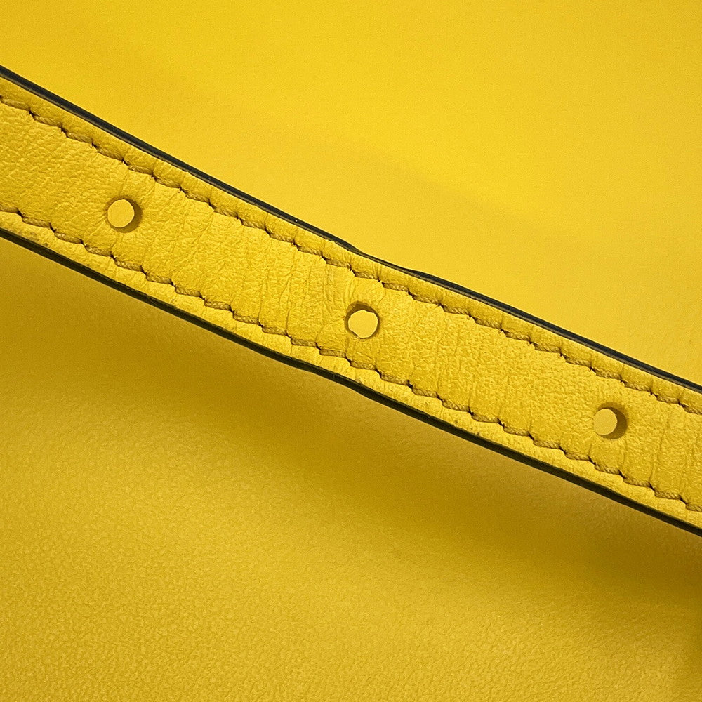 PRADA Triangle Logo 2WAY Handbag Yellow1BA333 Leather