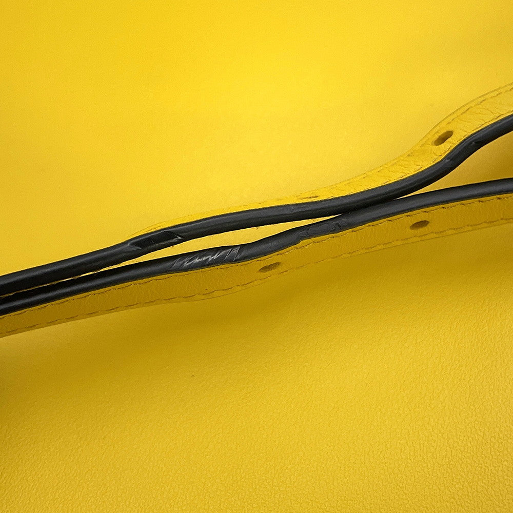 PRADA Triangle Logo 2WAY Handbag Yellow1BA333 Leather