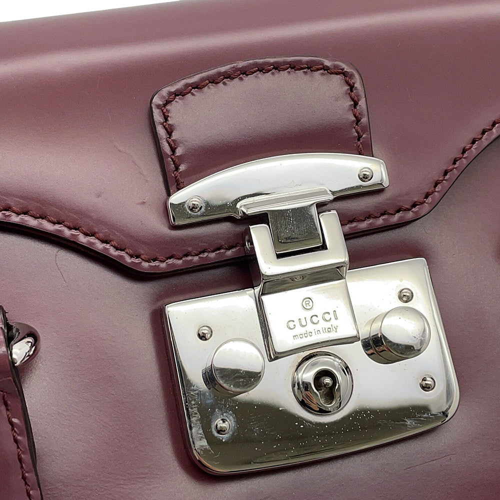 GUCCI Lady Lock Handbag Purple331828 Leather